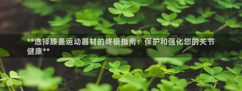 意昂体育3：**选择膝盖运动器材的终极指南：保护和强